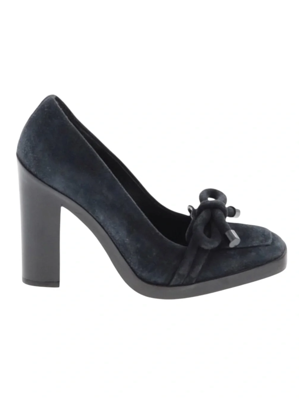 new Balenciaga ♚ Classic Suede Platform Heeled Loafer Pumps ♚ Navy Blue ♚ 35 5M